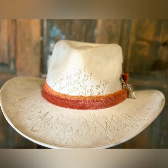 Hand designed western festival concert cowgirl hat